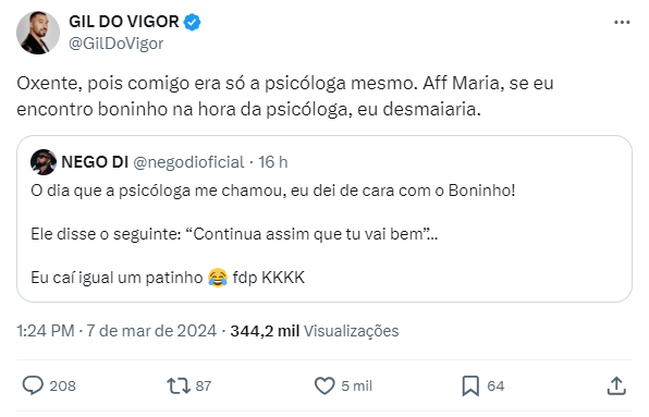 Post de Gil do Vigor e Nego Di