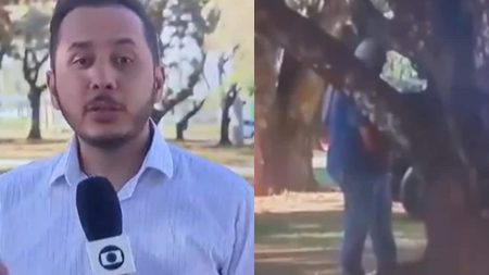 Globo deixa vazar momento íntimo de homem em telejornal ao vivo
