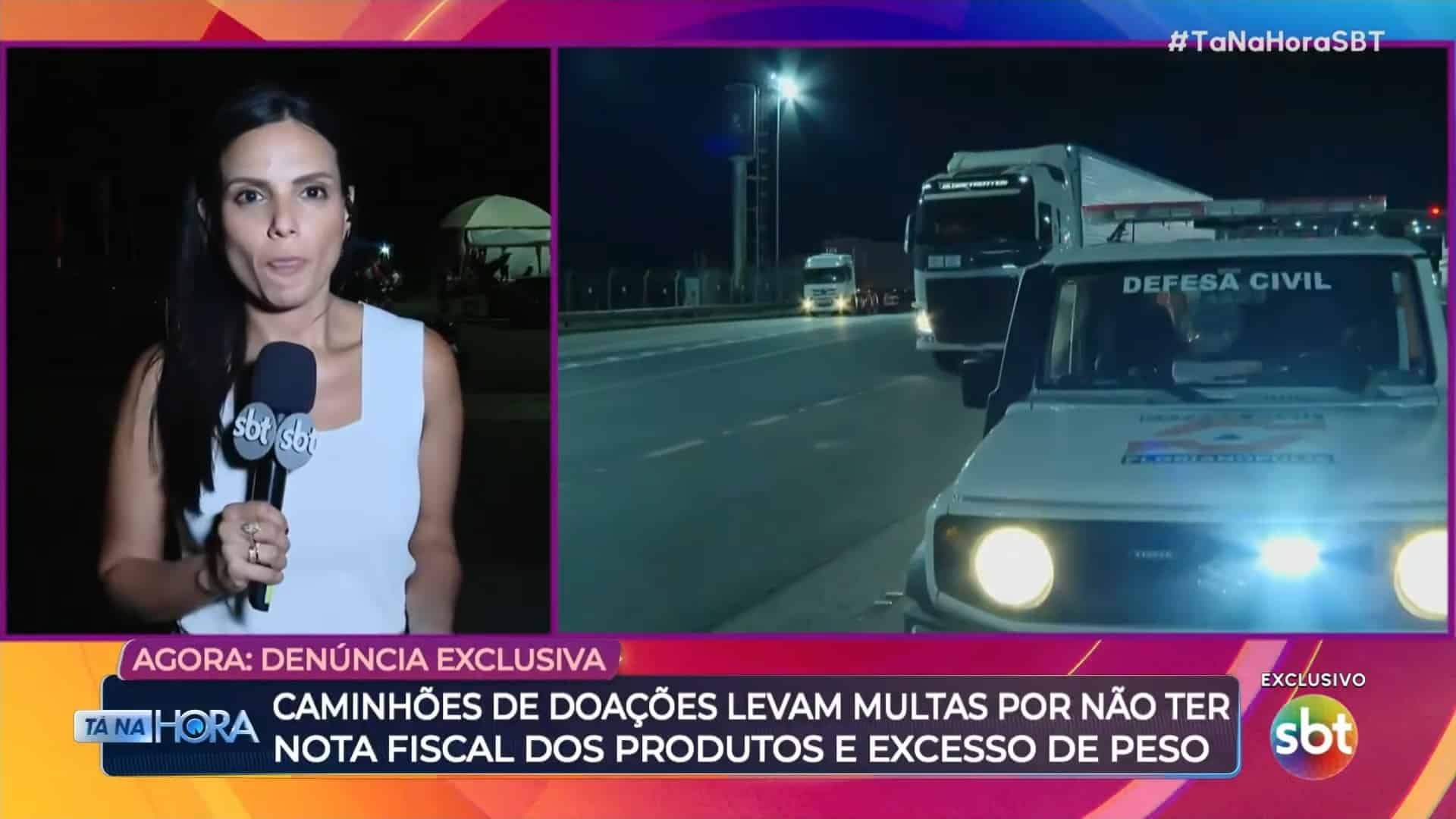 AGORA: ANTT admite informação dada pelo SBT sobre multas para caminhões com doações rumo ao RS