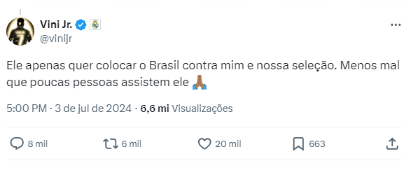 Reposta de Vini Jr