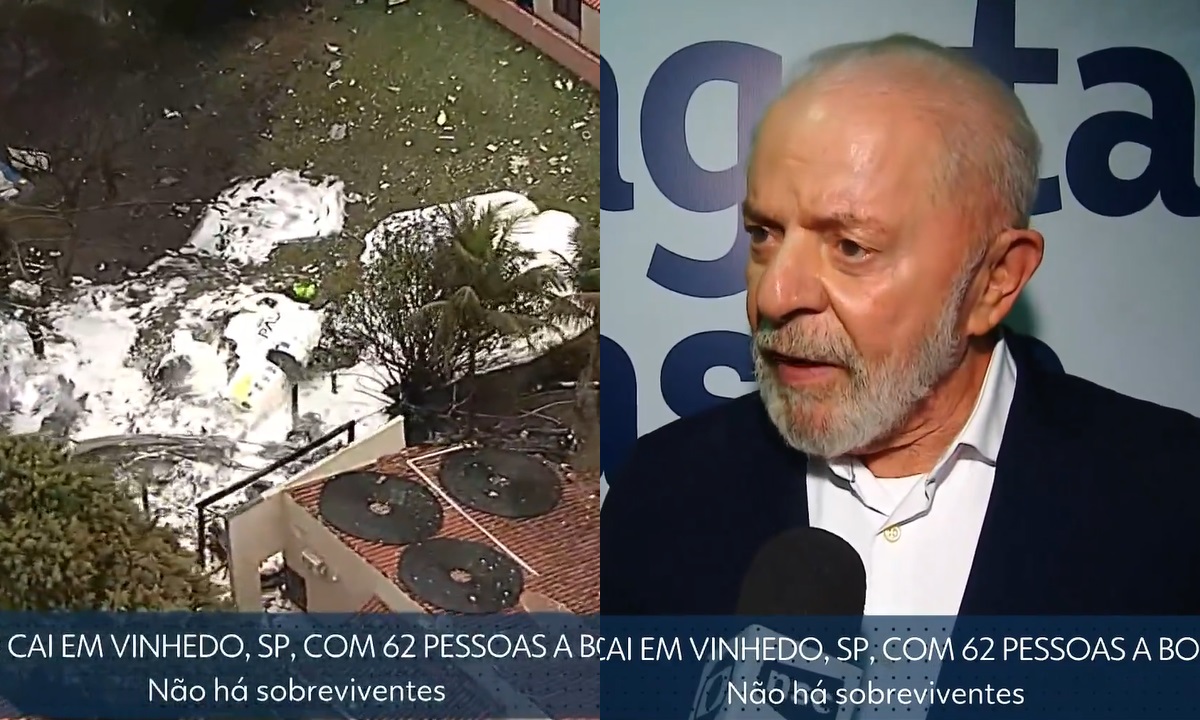 Lula fala no Jornal Nacional sobre queda de avião em Vinhedo: “Tem que lamentar”