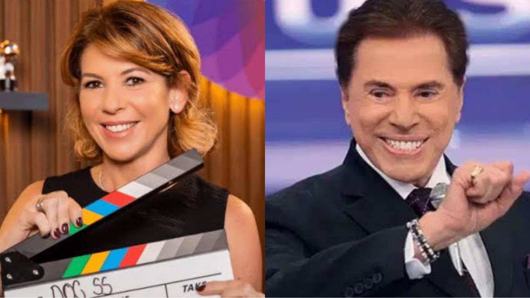 Daniela Beyruti, vice-presidente do SBT e Silvio Santos