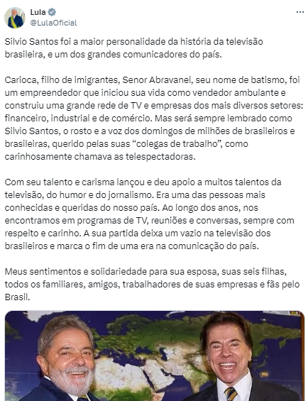 Post de Lula