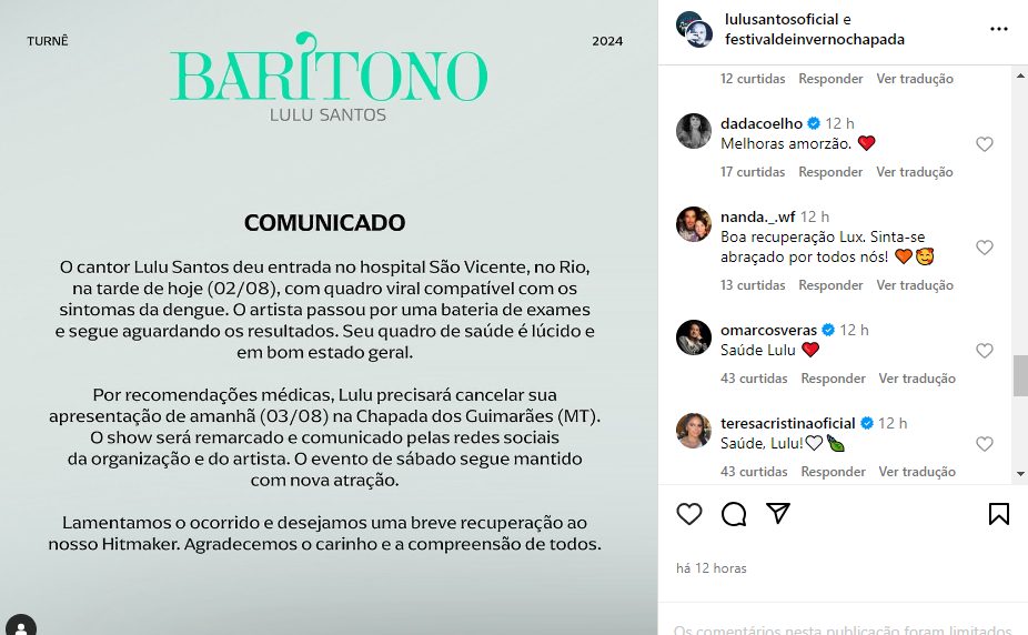 Post de Lulu Santos