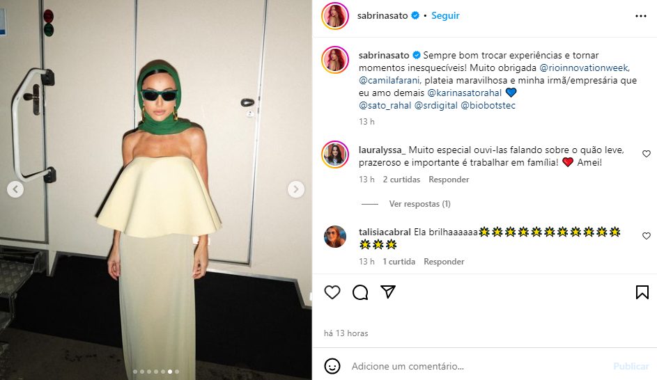 Post de Sabrina Sato