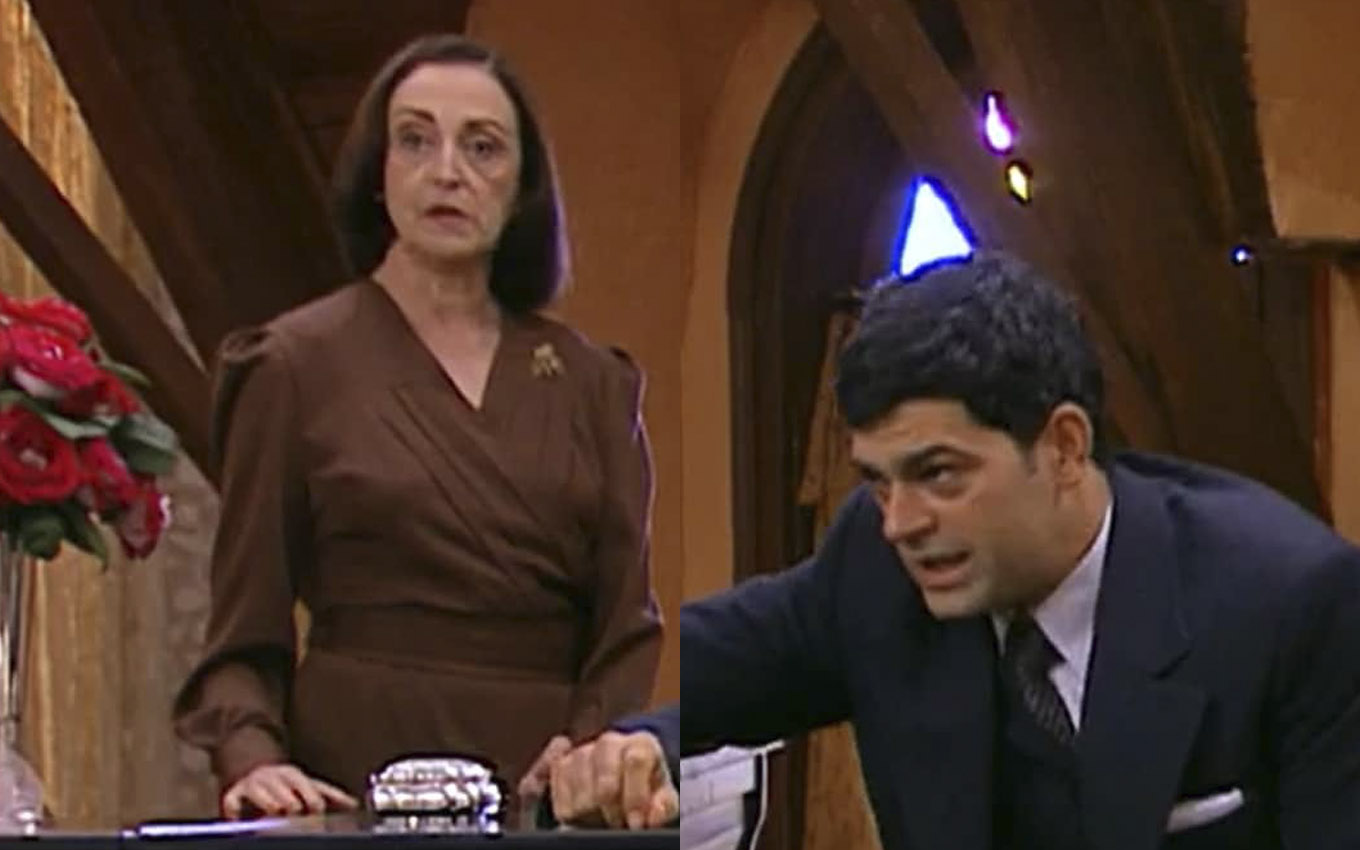 Débora (Ana Lúcia Torre) e Rafael (Eduardo Moscovis) em Alma Gêmea