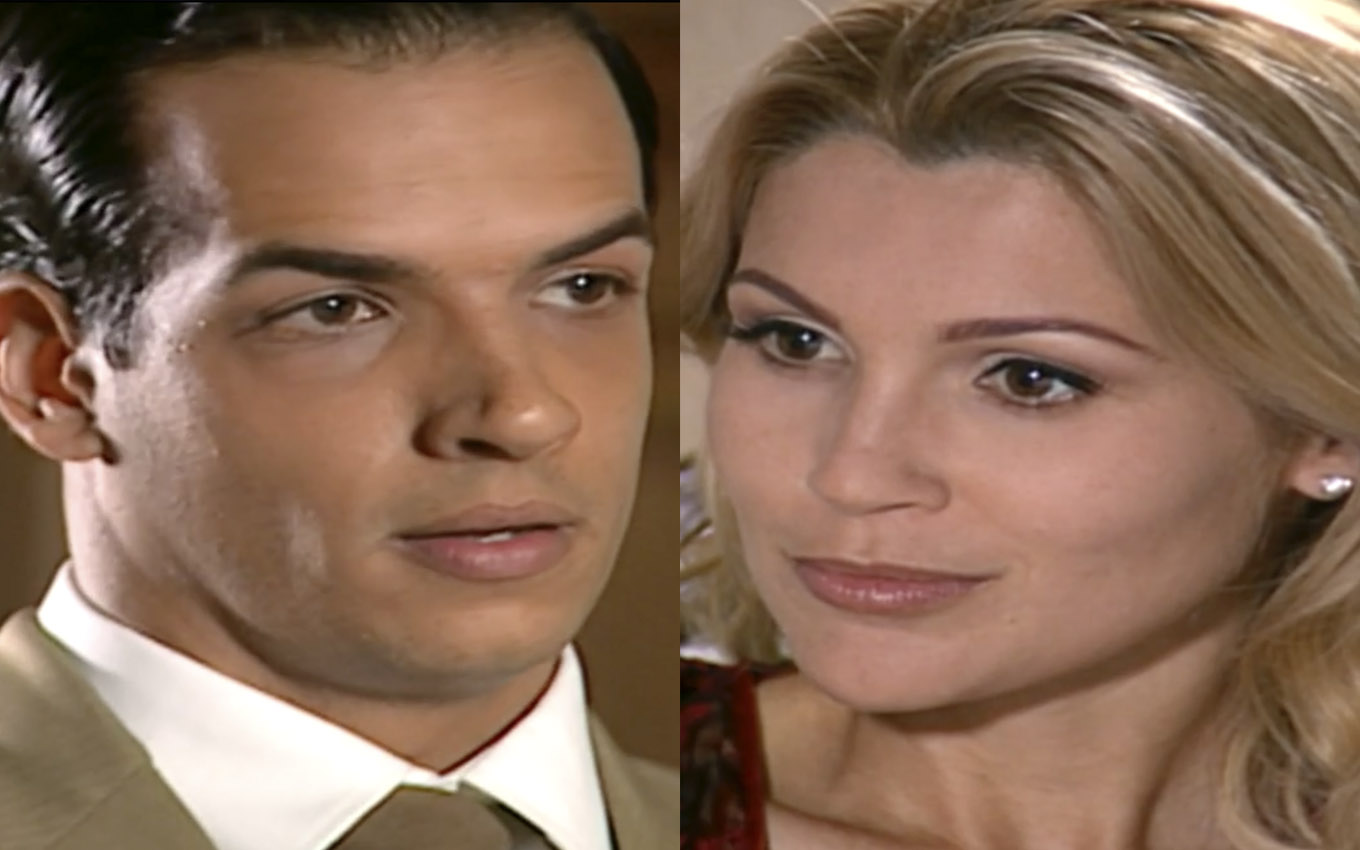 Ivan (Thiago Luciano) e Cristina (Flávia Alessandra) em Alma Gêmea