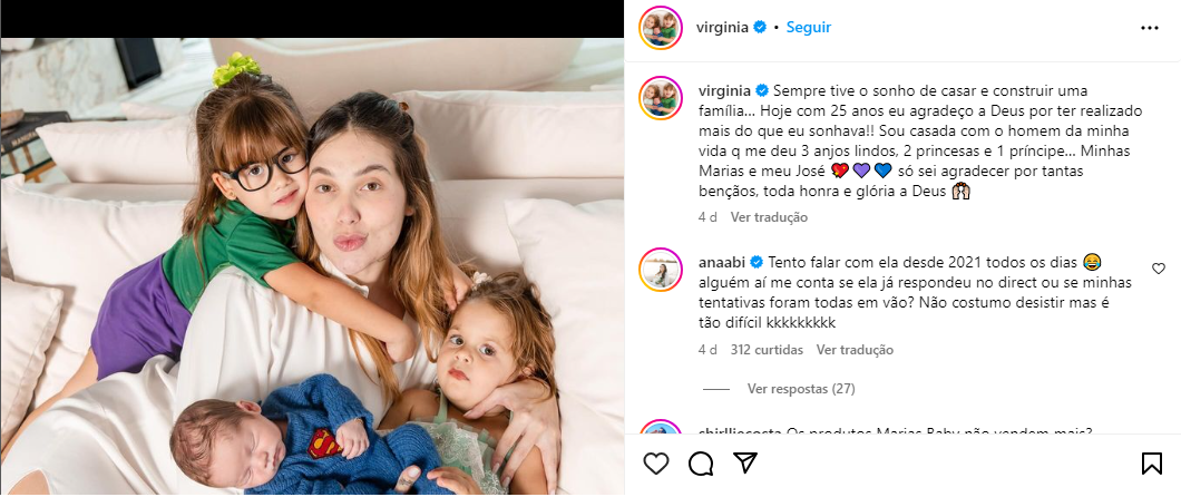 Virginia Fonseca e os filhos