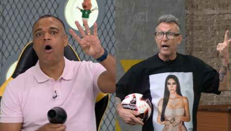 Ao vivo na Band, Craque Neto alfineta Denílson antes de Flamengo x Corinthians