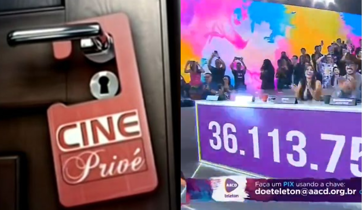 Audiência da TV: Cine Privé supera 23 programas da Band; Teleton 2024 chega ao 1º lugar