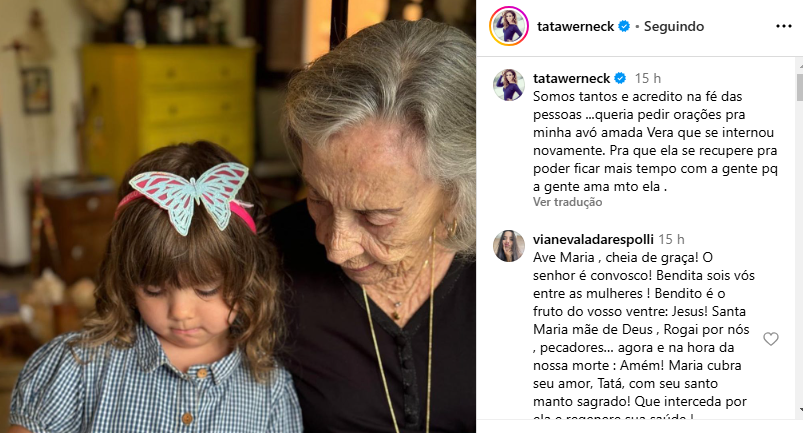 Clara Maria e Clara Maria em post de Tata Werneck