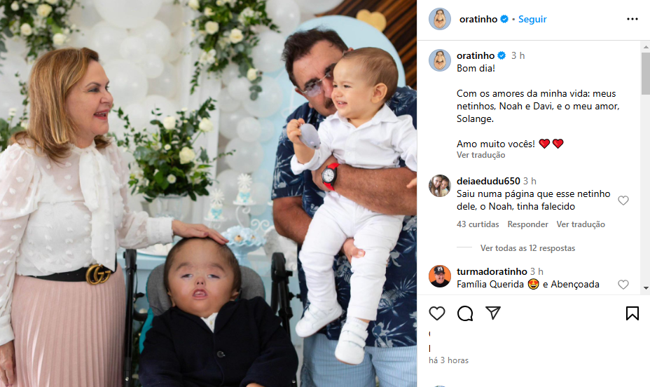 Ratinho, Solange, Noah e Davi