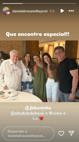 Daniela Beyruti, Boninho, Boni, Rebeca e Patrícia Abravanel