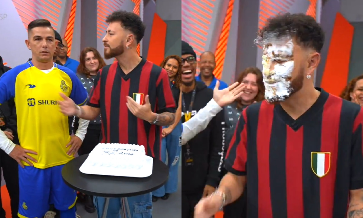 Fred Bruno leva bolo na cara na Globo