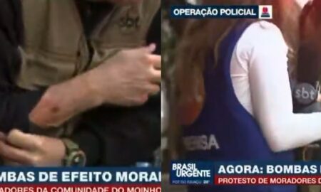 Ao vivo, Brasil Urgente mostra cinegrafista do SBT ferido em manifestação