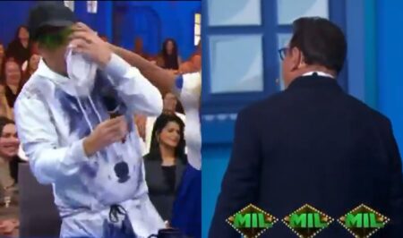 No SBT, Cariúcha tira a calcinha e Ratinho fica de costas com vergonha; veja!