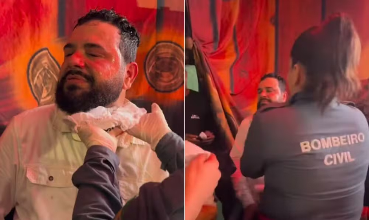 Leo Oliveira sendo socorrido
