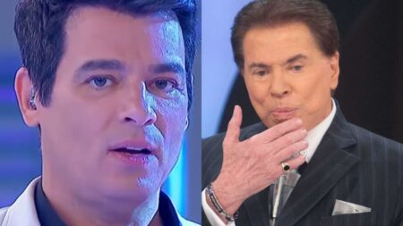 Ao vivo no SBT, Celso Portiolli improvisa e comove com homenagem a Silvio Santos