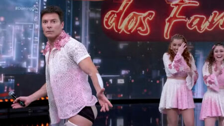 Rodrigo Faro mostra o bumbum no Domingão e deixa Luciano Huck sem reação