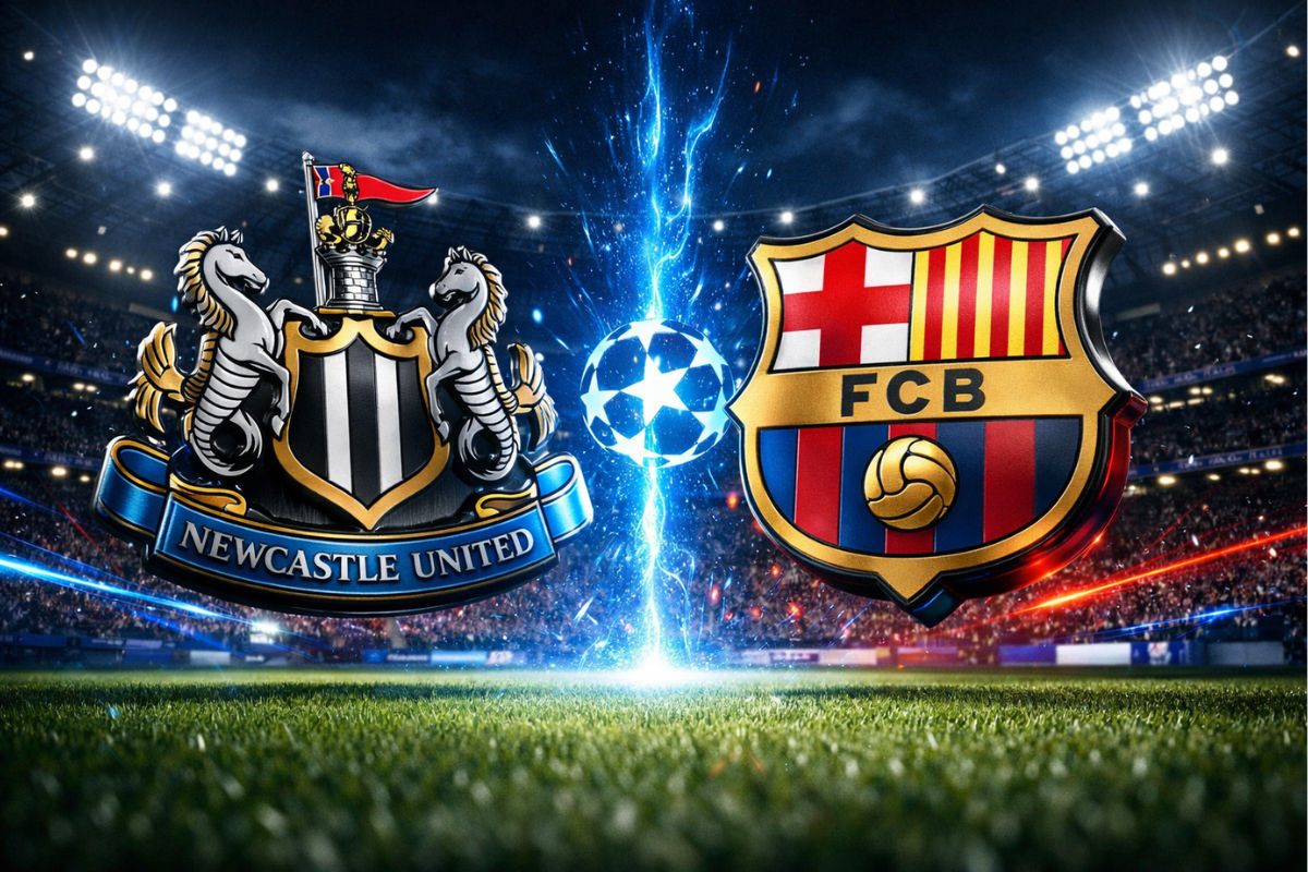 Logo em 3D do Newcastle e Barcelona