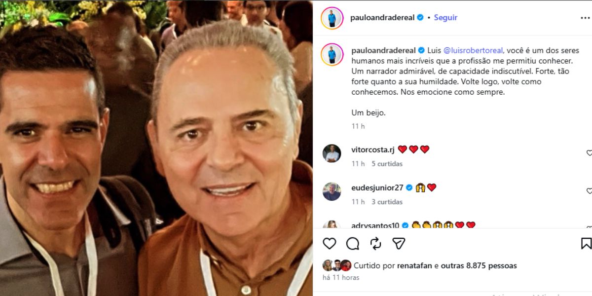 Publicação de Paulo Andrade sobre Luis Roberto