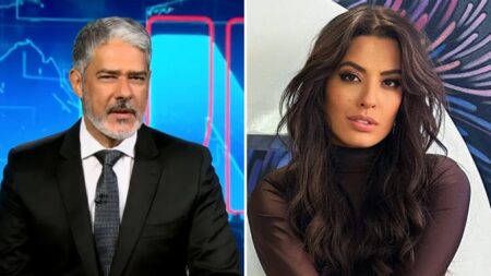 William Bonner divide palco com Bia do Brás e resgata meme da eleição em novo comercial da Globo