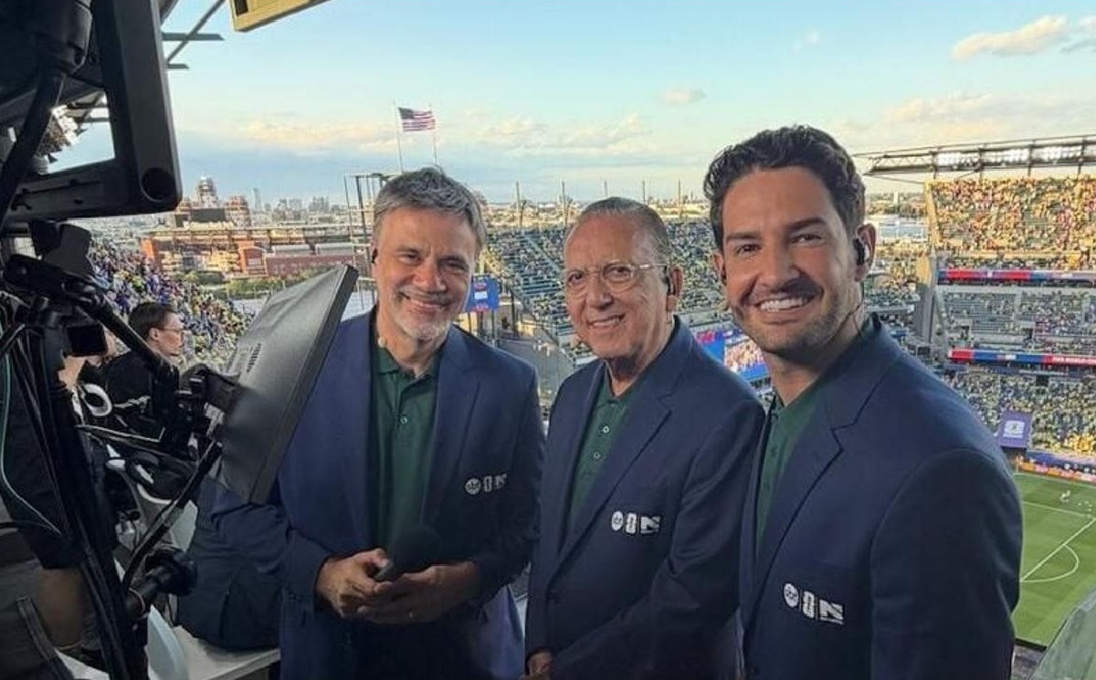 Mauro Beting, Galvão Bueno e Alexandre Pato