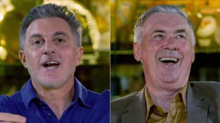 Luciano Huck faz Ancelotti chorar e comete erro imperdoável no Domingão