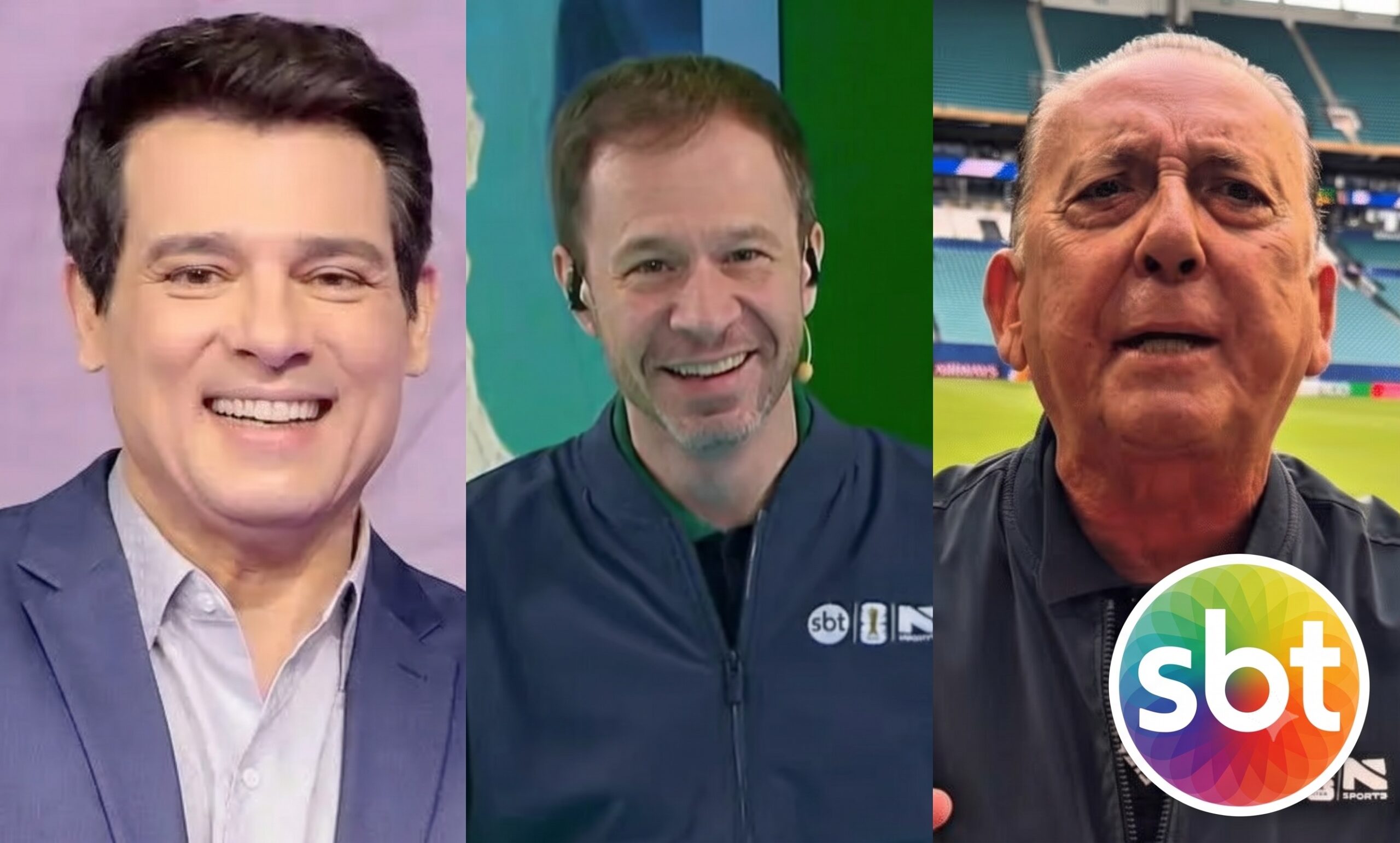Celso Portiolli, Tiago Leifert e Galvão Bueno
