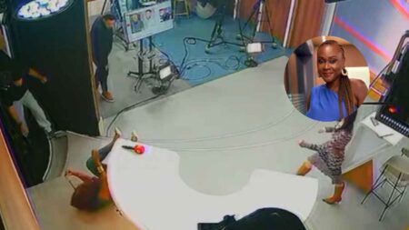 Jornalista sofre queda durante gravação na Band e câmera mostra tudo
