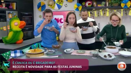 Ao vivo na Globo, Ana Maria Braga tenta aprovar receita, mas não esconde gosto ruim