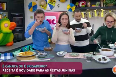 Ao vivo na Globo, Ana Maria Braga tenta aprovar receita, mas não esconde gosto ruim