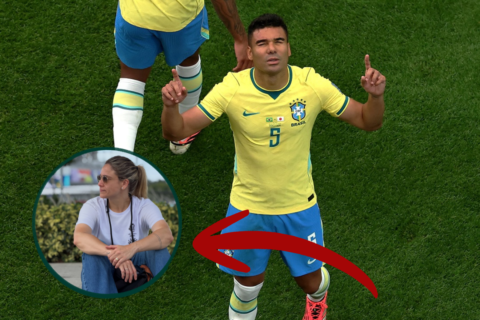 Ao vivo na Cazé TV, Fernanda Gentil faz Casemiro chorar após vexame do Brasil na Copa