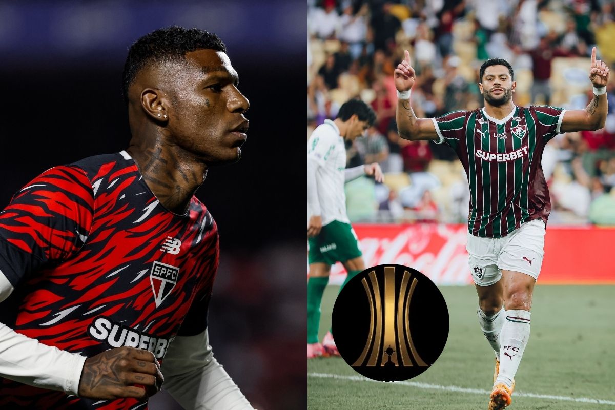 São Paulo e Fluminense estão entre os jogos de hoje. (Imagem: Rubens Chiri - São Paulo / Lucas Merçon - Fluminense / Divulgação - Conmebol / Montagem - RD1)