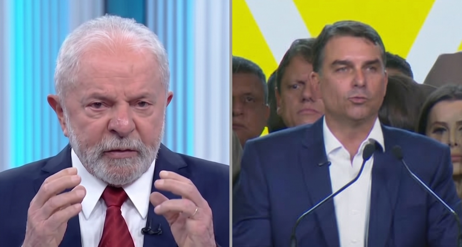Lula e Flávio Bolsonaro