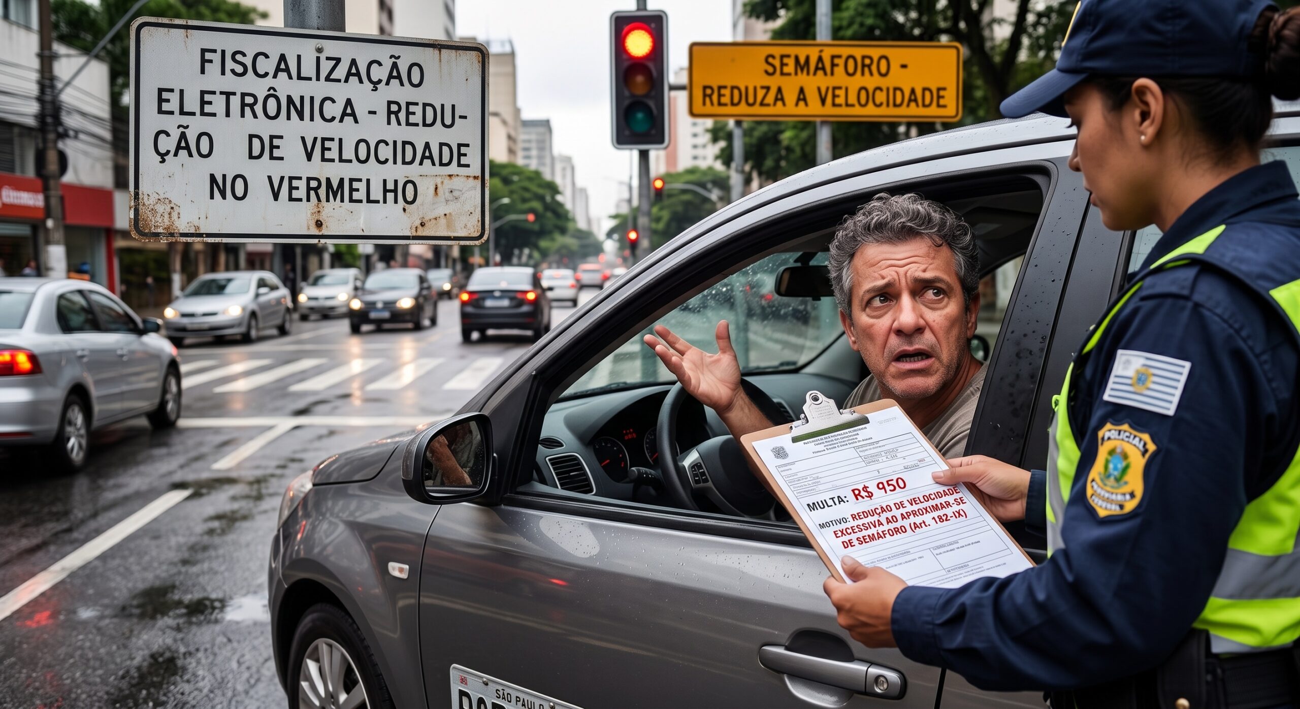 Motorista leva multa