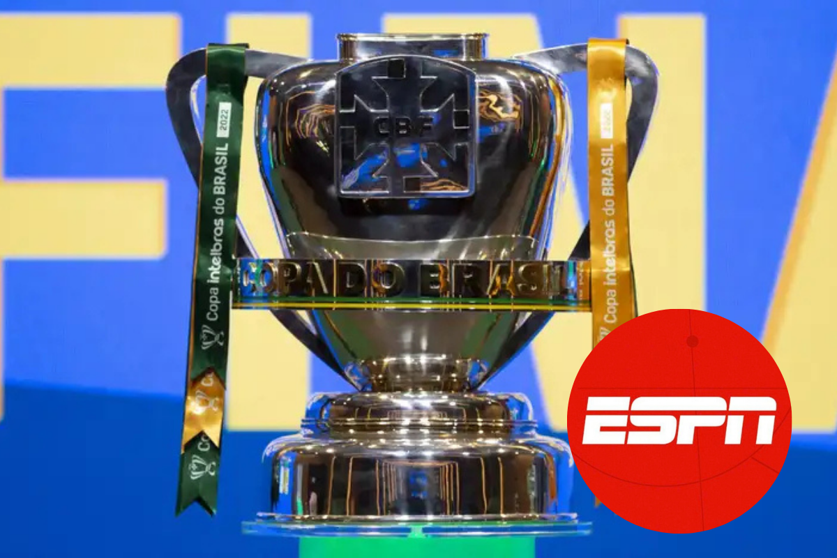 Taça da Copa do Brasil com a marca da ESPN