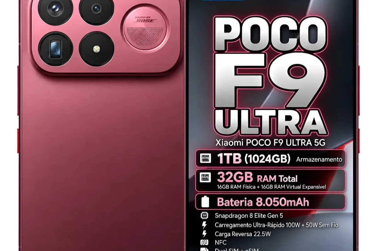 POCO F9 Ultra na cor cereja