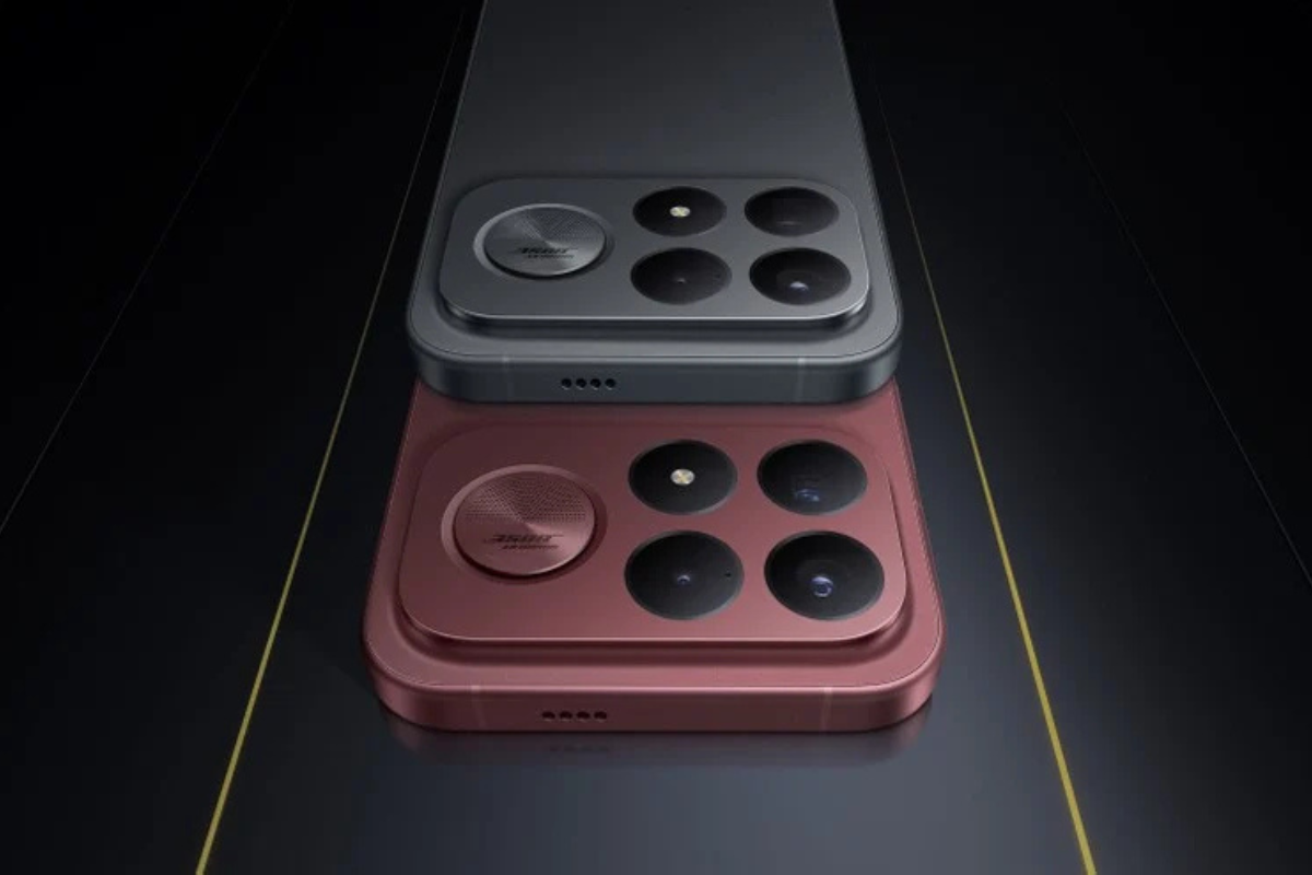 POCO F9 Pro nas cores vermelho e preto