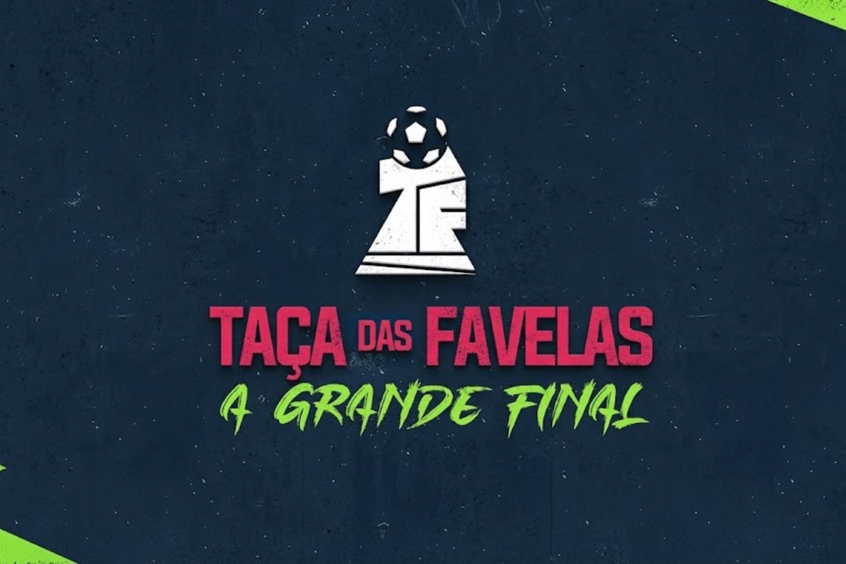 Taça das Favelas com fundo azul